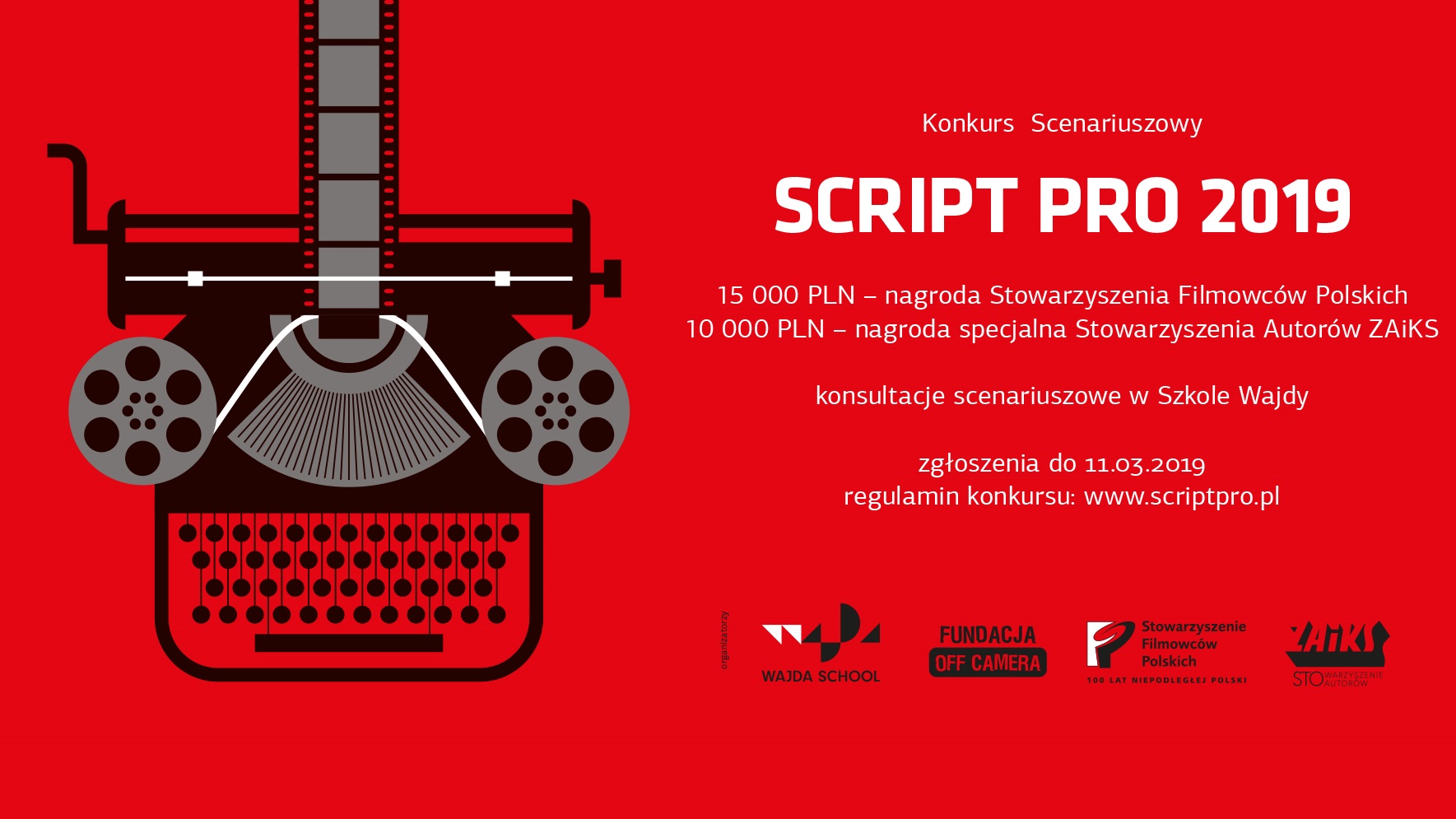 STOWARZYSZENIE AUTORÓW ZAIKS PARTNEREM KONKURSU SCENARIUSZOWEGO SCRIPT PRO 2019